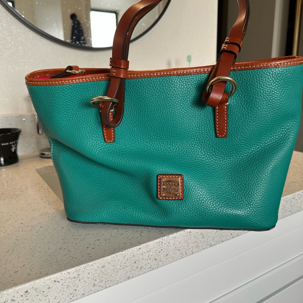 Dooney & Bourke Green Leather Tote Bag